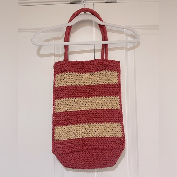 J.Crew NWOT straw shopper tote in stripe Top Rated AZ139 - Picture 3 of 8